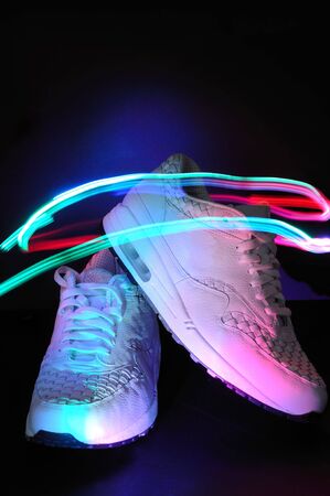 Sneaker with light painting effectの写真素材