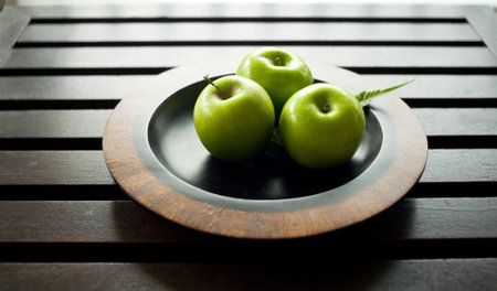 Green apples の写真素材