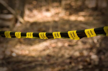 Caution or awas tape - crime sceneの写真素材
