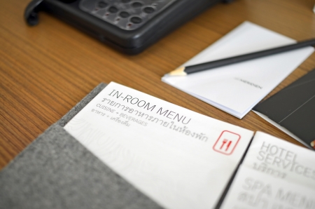 Chiang Mai, Thailand - May, 12 2012 : Still life picture of hotel room brochure のeditorial素材