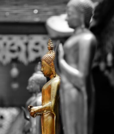 Buddha statue standing from side view の写真素材