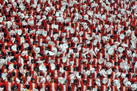 Kuala Lumpur, Malaysia - August, 30 2008: Crowd of Malaysian celebrating Malaysiaのeditorial素材