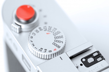 Top view of rangefinder cameraの写真素材