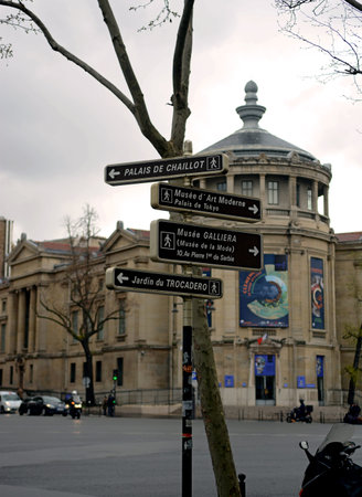 Paris, France  March 26, 2014   Picture of Paris road signatureのeditorial素材