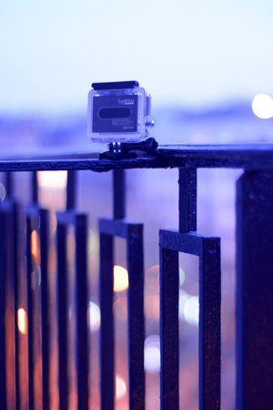 Paris, France – March 26, 2014   Picture of GoPro in action working on time lapse in Paris at...