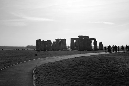 London, UK - March 30 2014: Tourist visiting Stonehenge located in Wiltshire, England. One of the most famous sites in the world.のeditorial素材