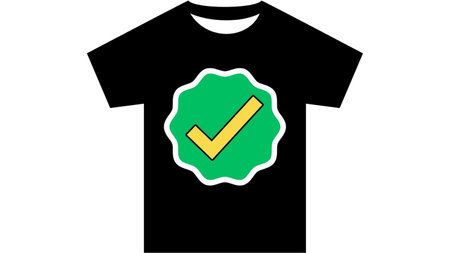 T-shirt design with green check mark icon. Vector illustration.の写真素材