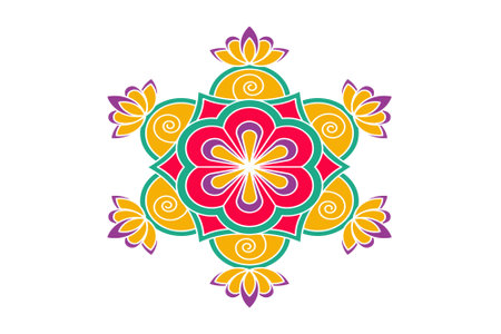 Colorful flower mandala. Decorative element for design. Vector illustrationのイラスト素材