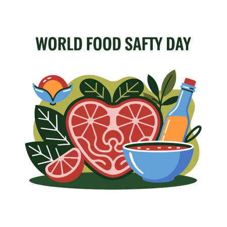 World food day concept. Vector illustration in flat cartoon style. Isolated on white background.のイラスト素材