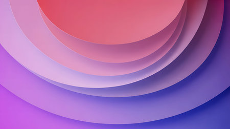 Abstract background of curved paper layers in purple and pink colors. Vector illustration.