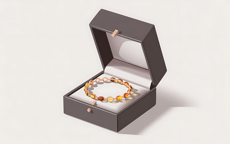 Jewelry box with a bracelet on a white background. 3d renderingの写真素材
