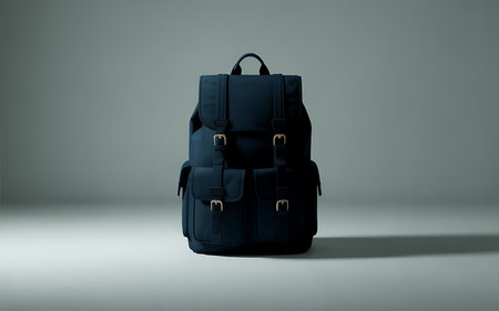 Backpack on a grey background. 3d rendering, mock upの写真素材