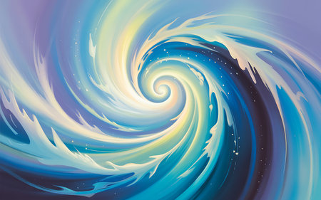 Abstract blue background with swirls. 3d rendering, 3d illustration.の写真素材