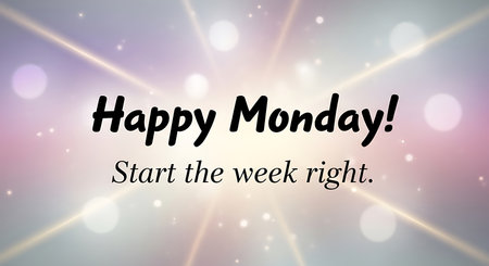 Happy Monday text with a motivational phrase on a glowing background. Clear details and vibrant c...の写真素材