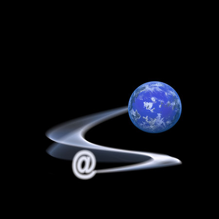 Internet symbol with planet