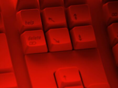 Close-up of computer keyboard focused on help key.の写真素材