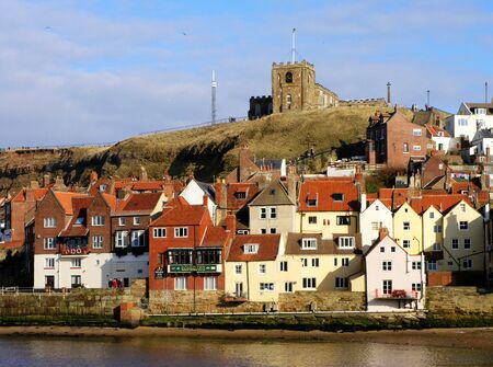 Colorful houses in Whitby, North Yorkshire.の写真素材