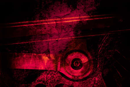 Composite image of train wheel overlaid and textured backgroundsの写真素材