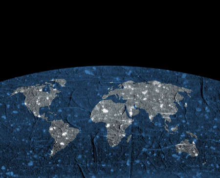 Grunge texture applied to world map outlineの写真素材