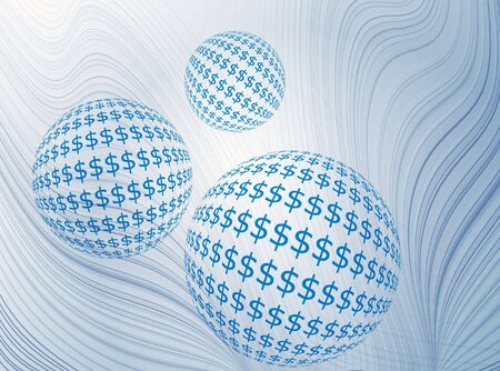 Abstract of dollar symbol balls on line patternの写真素材