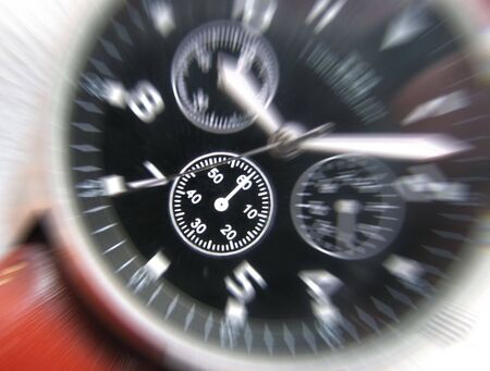 Zoom effect applied to dial of wrist watchの写真素材