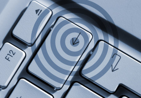 Close-up view of arrow keys overlaid with target rings
