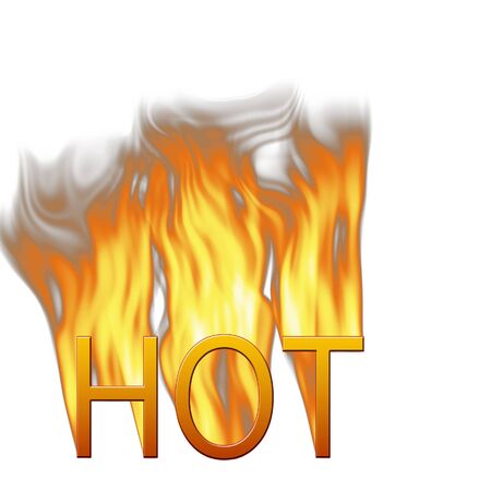 Flame effect applied to word over whiteの写真素材