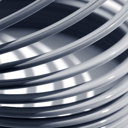 Closeup of toy flexispring with blue tone