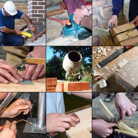 Selection of images relating to construction skills and craftsの写真素材