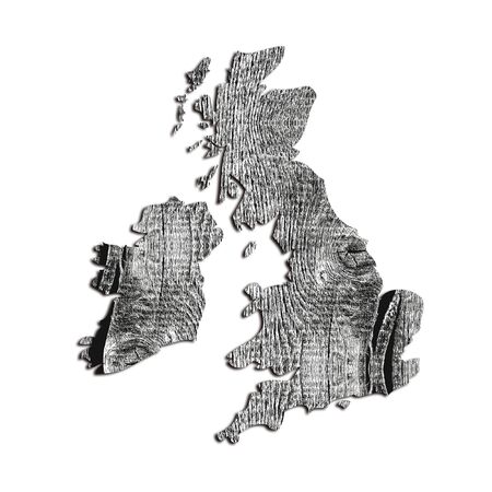 UK map filled with weathered wood textureの写真素材