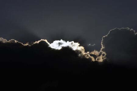 Photograph of dark moody sky for backgroundsの写真素材