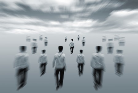 Repeat pattern of same figure with zoom effectの写真素材