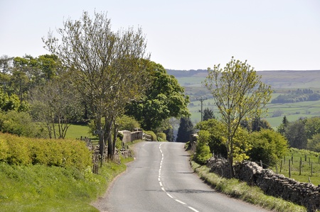 View of countryside road in the Yorkshire Dalesの写真素材