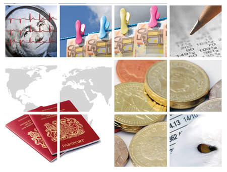 Twelve images relating to business and finance