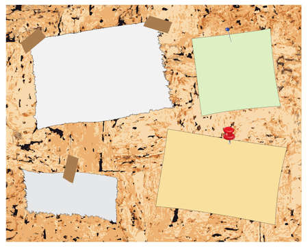 Note paper on cork board patternのイラスト素材