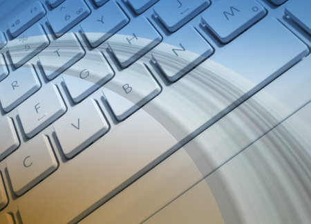 Closeup of laptop keyboard overlaid with stripe pattern