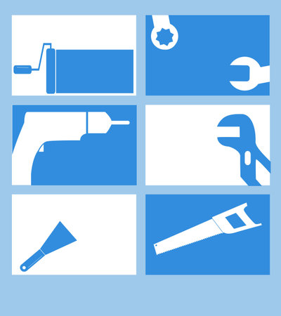 Six simple business card designs for tradesmenのイラスト素材