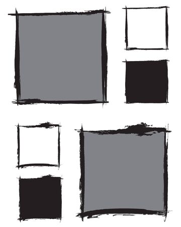 Grunge style backgrounds and frames in black and grey.のイラスト素材
