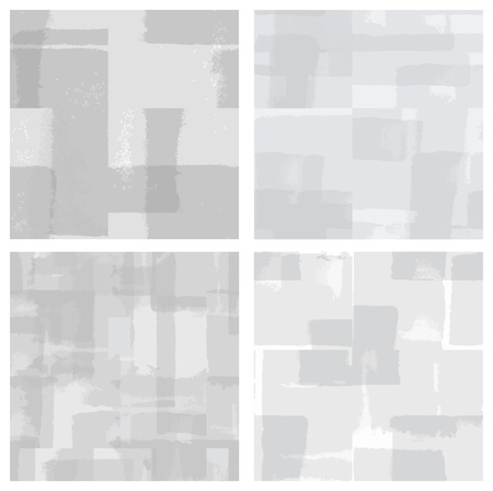 Four grunge type seamless patterns in shades of grey  のイラスト素材