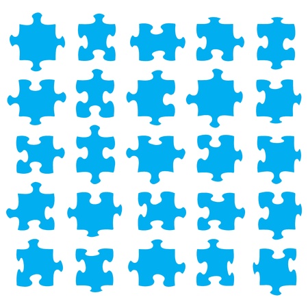 Blue jigsaw pieces that fit together to suit your own artwork.のイラスト素材