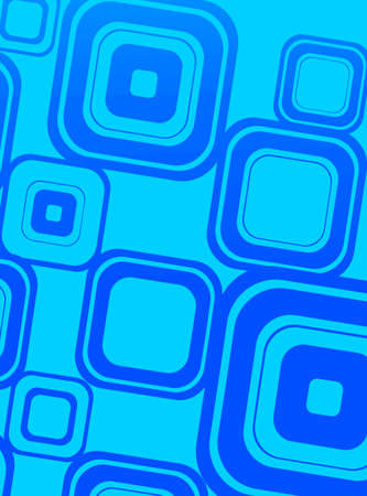 Collection of blue square shapes on cyan backgroundの写真素材