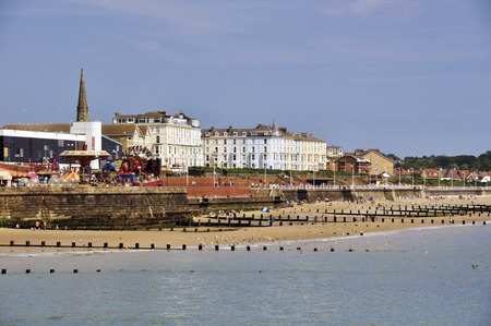 Postcard view of Bridlington seaside resort, North Yorkshire.のeditorial素材