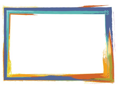 Grunge type photo frame using paint brush colorsの写真素材
