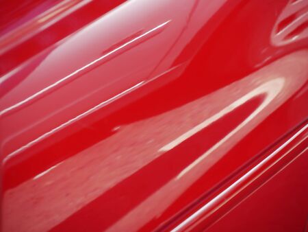 Closeup of modern car paintwork showing reflectionsの写真素材