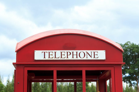   Red phone boothの写真素材