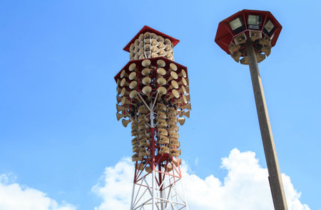 Horn speakers are very much.の写真素材