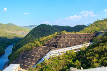 The dam produces electricityの写真素材