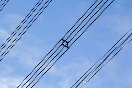 High-voltage electricity cables.の写真素材