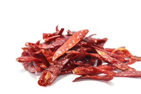 spicy red dried chili is a - spice - cook for people all over the world on a white background.の写真素材