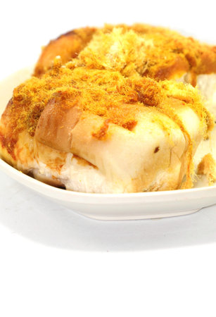 Delicious bread with flossy pork bun, freshly baked with cheese and butter, is a delicious breakfast...